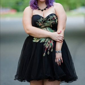 ModCloth Sequin Phoenix Strapless Party Dress